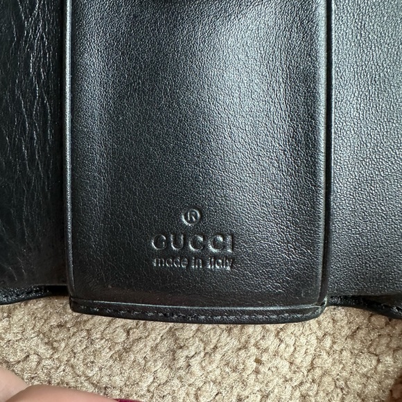 GUCCI RARE LARGE GG GUCCISSIMA BLACK LEATHER 6 RING CASE WALLET - Picture 10 of 15